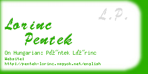 lorinc pentek business card